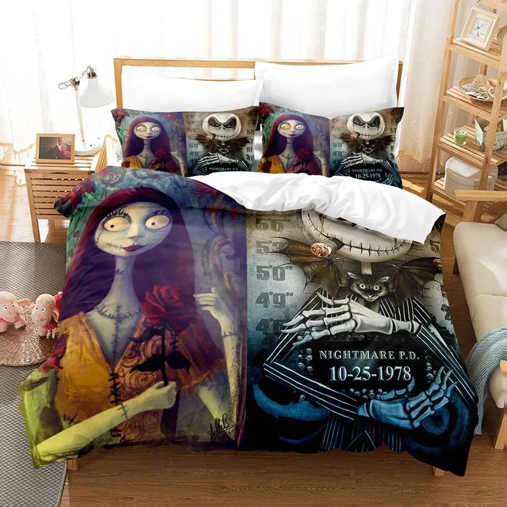 Halloween Cartoon Pumpkin Lantern Castle Bat Comfortable Duvet Quilt Cover Pillowcase Bedding Set Children Bedroom Decoration