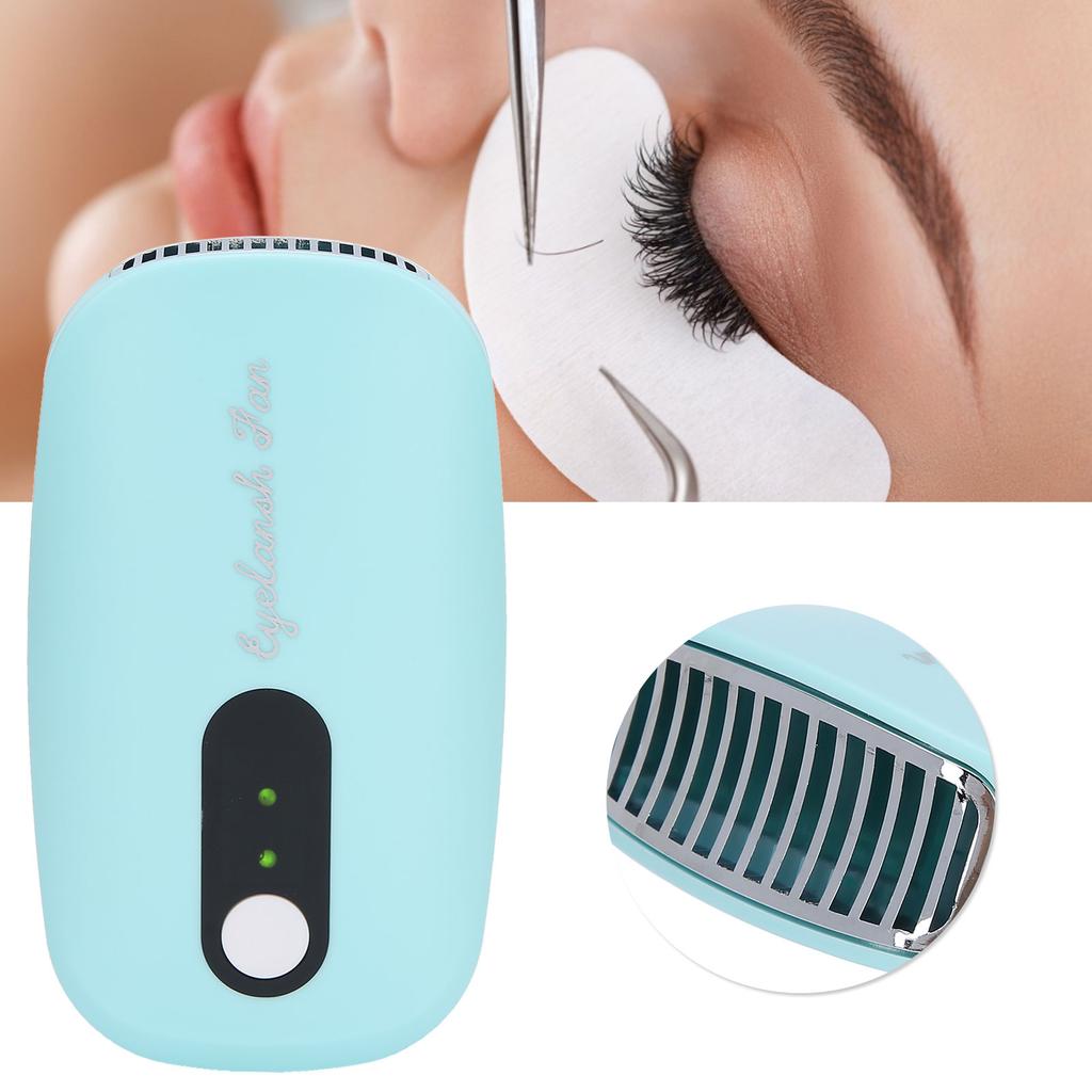 Eyelash Mini Blow Dryer Fan USB Rechargeable Grafting Eyelashes Extension Glue Dryer FanBlue