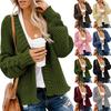Women's Autumn and Winter Mid-length Solid Color Long-sleeved Casual Loose Cardigan Sweater