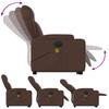Electric Massage Recliner with Rising Function Brown Synthetic Leather