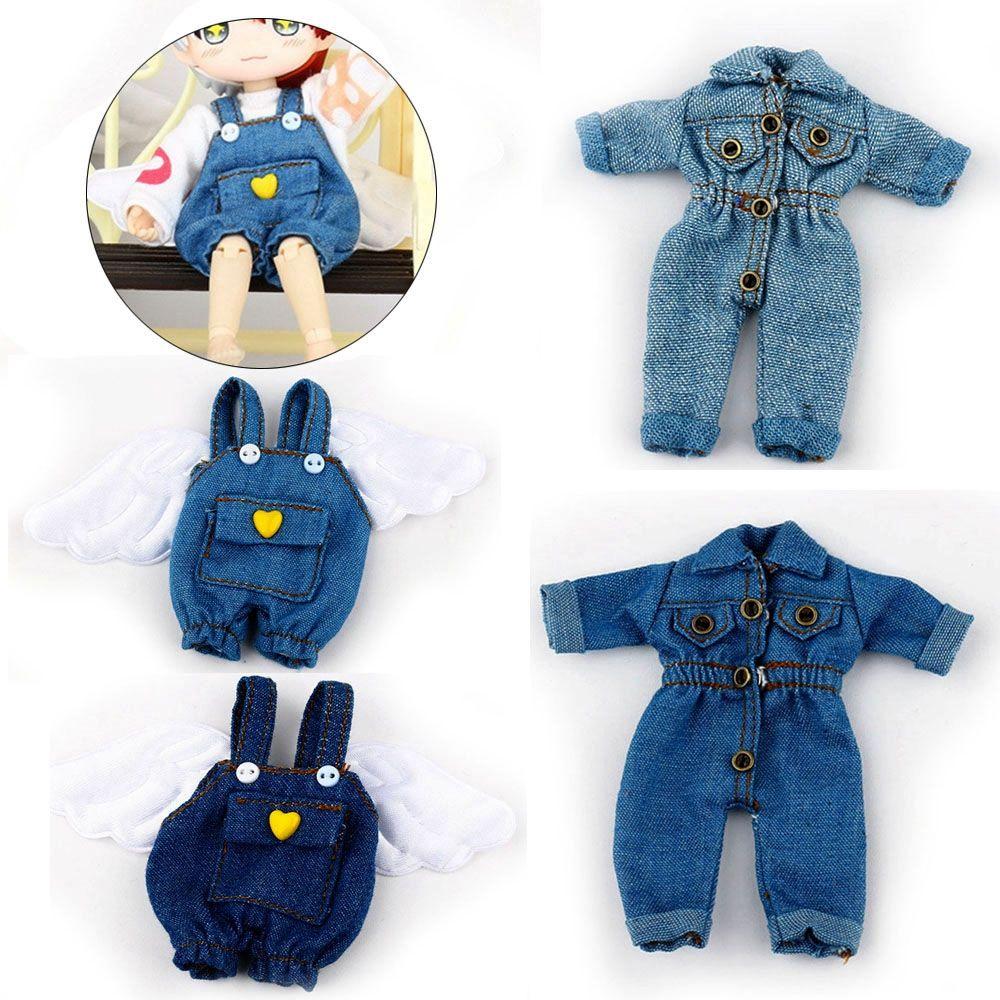 For 1/11 OB11Dolls Gift Toys Obitsu11 Doll Accessories Denim Pants Doll Overalls Doll Clothes