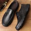 Spring Top Layer Cowhide Men's Shoes Men's Casual Slip-on Leather Shoes Men's Thick-soled Single Shoes Middle-aged Dad Slip-on Shoes