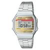 Женские цифровые кварцевые часы Casio со стальным ремешком A168WEHA-9AEF, Серебристые, 38,6 мм