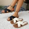 Fashion Versatile Casual Resort Beach Cool Slippers Flat Bottom Fairy Cross Soft Bottom Slippers Women's Outer Wear 2025 New