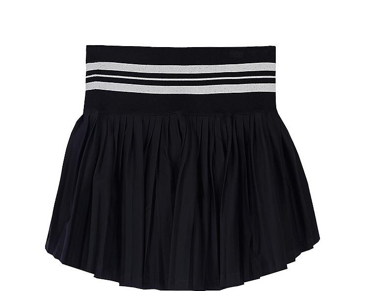 Uno pleated midi skirt for women in summer, woven with elastic waistband, versatile A-line short skirt