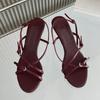 2025 New Brand Designer Buckle Cross-tied Open Toe Low Heel Sandals Summer Fashion Elegant Thin Heel Dress Shoes