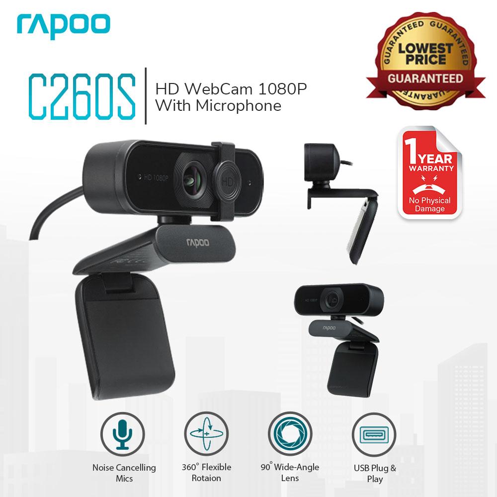 Rapoo C260/C260S HD WebCam1080P With Microphone CMOS 2 Megapixels Rotate Freely USB Interface WebCam for PC