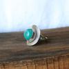 Кольцо с натуральной бирюзой, Кольцо из стерлингового серебра 925 пробы, Кольцо ручной работы, Круглое кольцо с бирюзой, Кольцо с камнем декабря, Счастливое кольцо, Новогодний подарок,