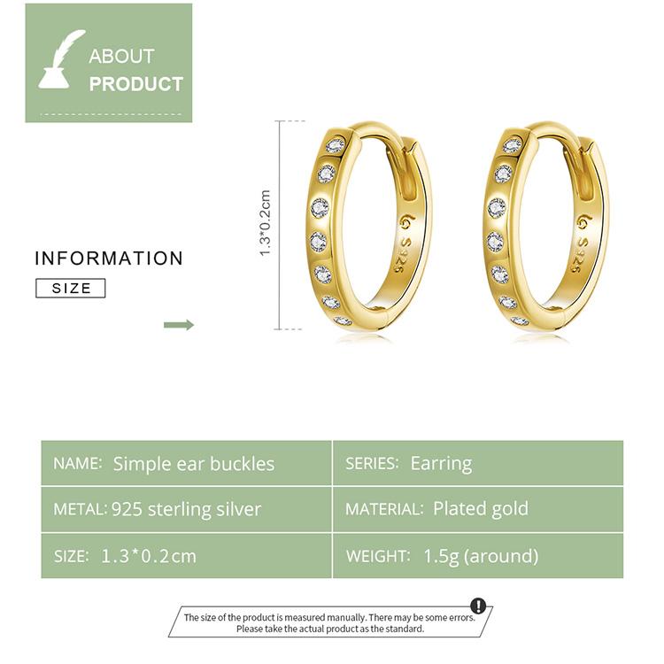 BAMOER 925 Sterling Silver Hoop Earrings for Women Minimalist Simple Circle Cubic Zirconia Earings