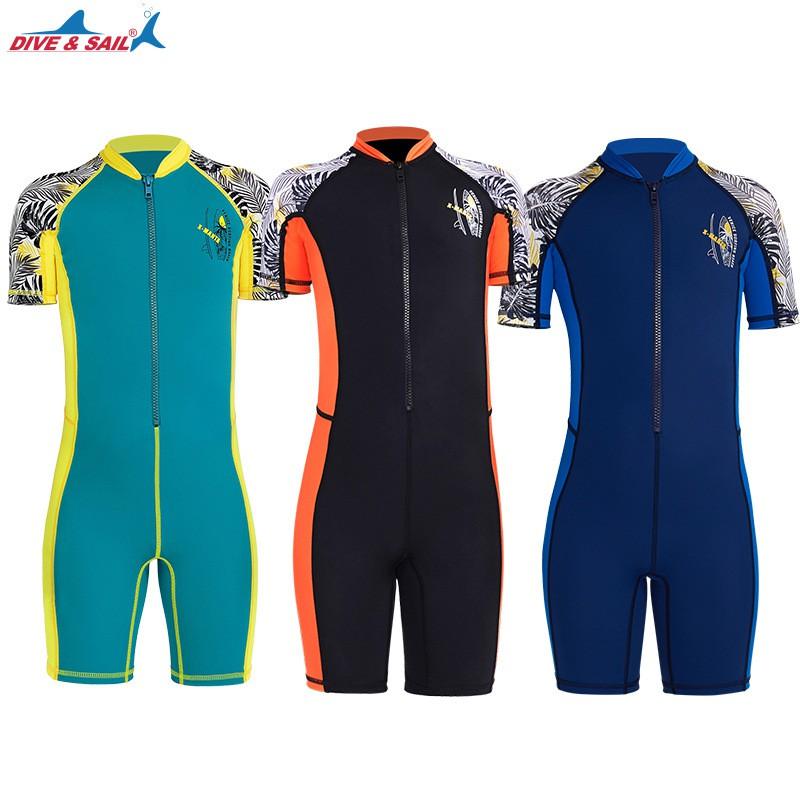 Boys Toddler One-Piece Rash Guard Swimsuit Short Sleeve Quick Dry UPF Sun Protection Swimming Surfing