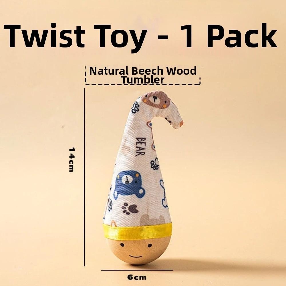 Wear-Resistant Cat Tumbler Wobbler Cartoon Pattern Wobble Ball Interactive Cat Toy for Kitten Play