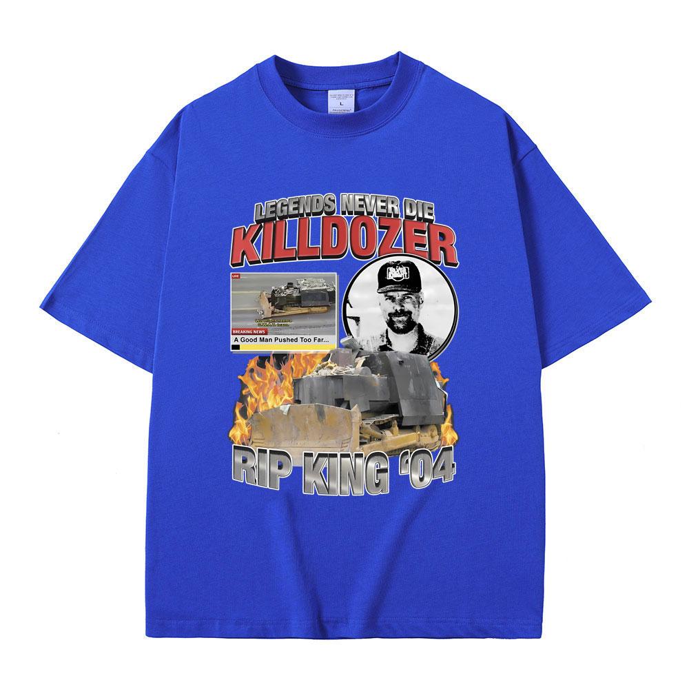 Легенды Не Умирают Футболки Killdozer Мужские Женские Повседневные Оверсайз Футболка с Коротким Рукавом Мужская Винтажная Готическая Футболка Чистый Хлопок Футболки