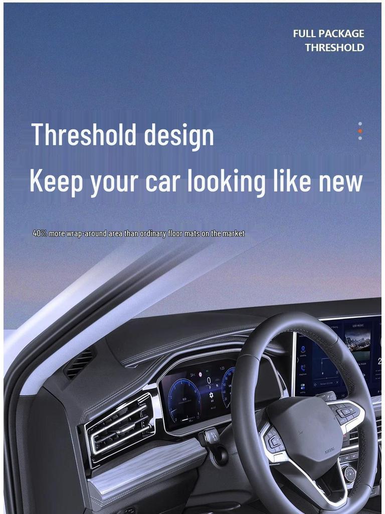 Geely Galaxy A7 Полный комплект ковриков для пола из ТПЭ с накладками на пороги - 26 Ковриков для ног нового дизайна