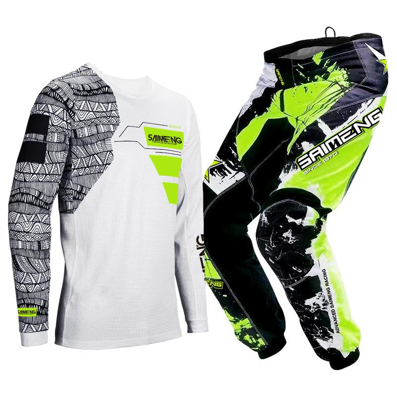 Комплект экипировки для мотокросса для детей 4 5 6 7 8 9 10 11 12 13 лет Молодежный детский мотоциклетный костюм для мальчиков и девочек, майка, штаны, гоночный костюм для бездорожья, эндуро, мотокросса, горного велосипеда