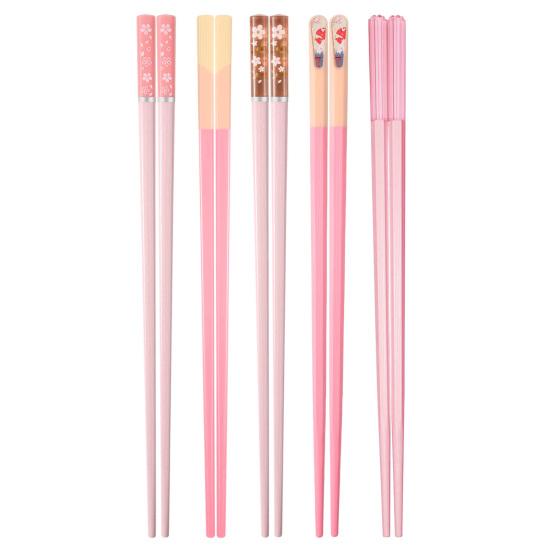 5 Pairs Chopsticks Reusable Plastic BPA-Free Dishwasher-Safe Non-Slip Fiberglass Chopsticks Chinese Japanese Chopstick