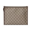 Gucci Bananya co-branded limited edition, printed brand logo, canvas leather trim, clutch, men's style, ebony color