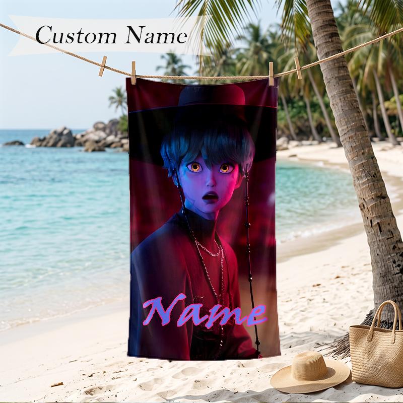 baby saja Custom Name Printed Beach Towel Personalized Soft Towel For Swimming Beach Travel
