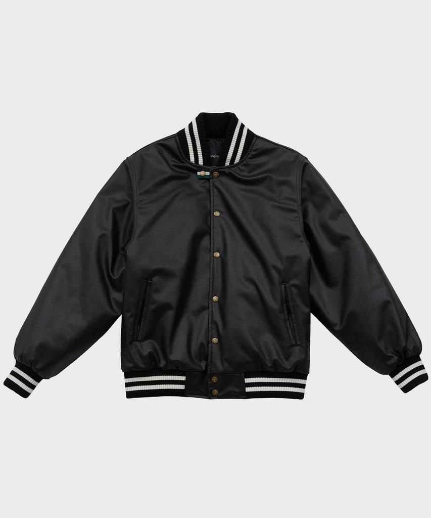 Ffeff Studio Leather Varsity Jacket (Black)