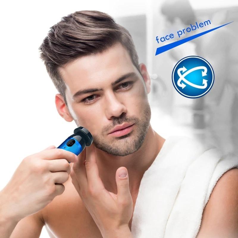 Мини-моющаяся электробритва, перезаряжаемая от USB бритва для мужчин, бритва для бороды двойного назначения с влажной и сухой сушкой