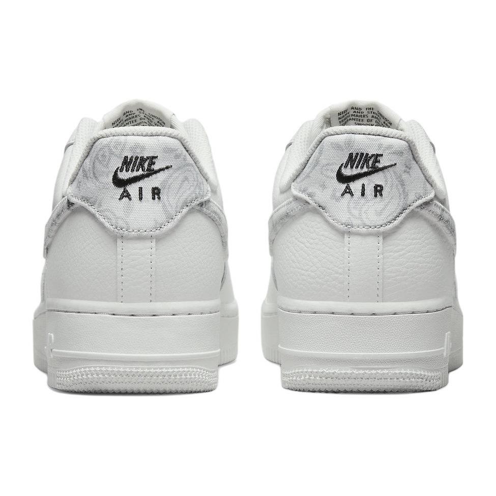 Nike Air Force 1 Low White Paisley Женские кроссовки Summit-Белый Черный Серый-Туман DJ9942-100