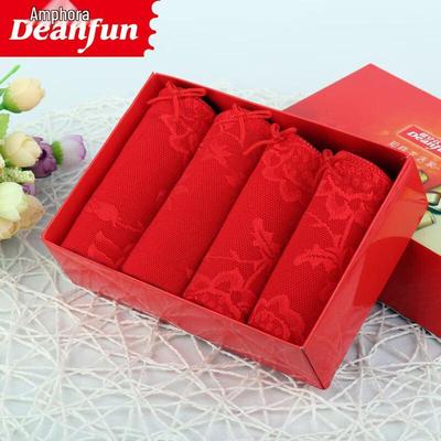 Deanfun Женские хлопковые кружевные трусы-боксеры, 4 шт.