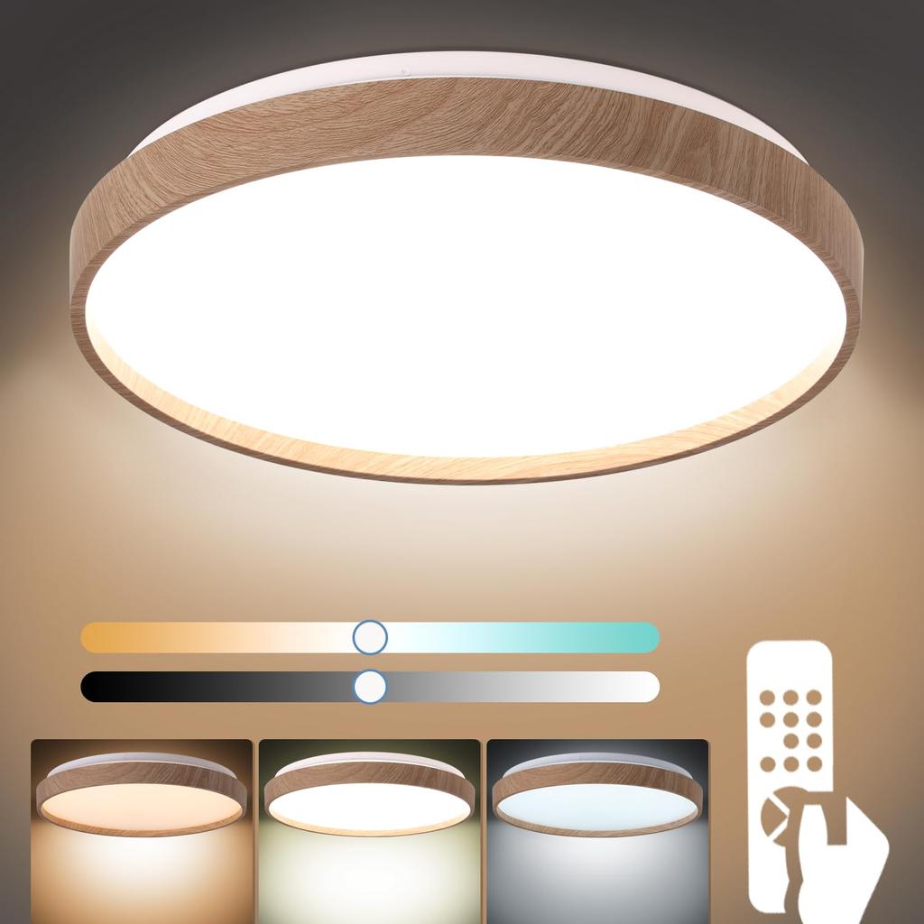 Ceiling 8 Tatami 10 Tatami with Remote Stepless Dimming and Natural Wood Night Light 15 Minutes Sleep Japanese Wood Ceiling Light Japanese Japanese