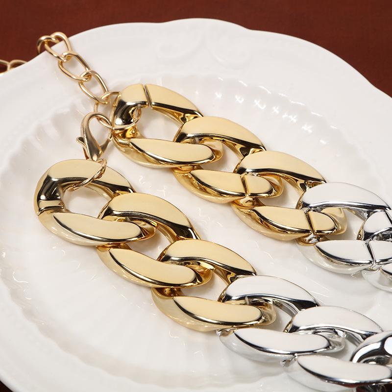 JMXD - европейское и американское ювелирное уличное модное минималистическое ожерелье в стиле хип-хоп с цветным соединением для женщин, преувеличенное однослойное ожерелье