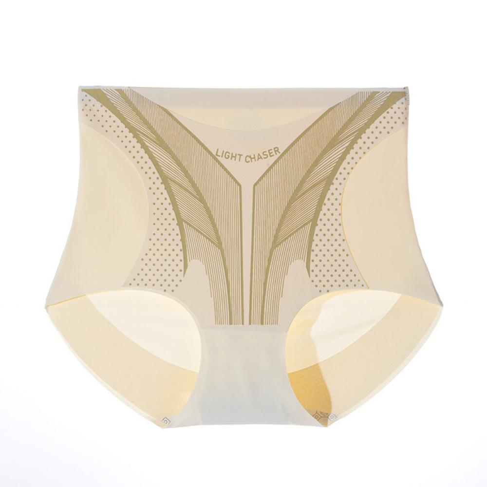 Traceless Women Ice Silk Briefs High Waist Hip Lift Shaper Leggings Casual Postpartum Panties  Gym