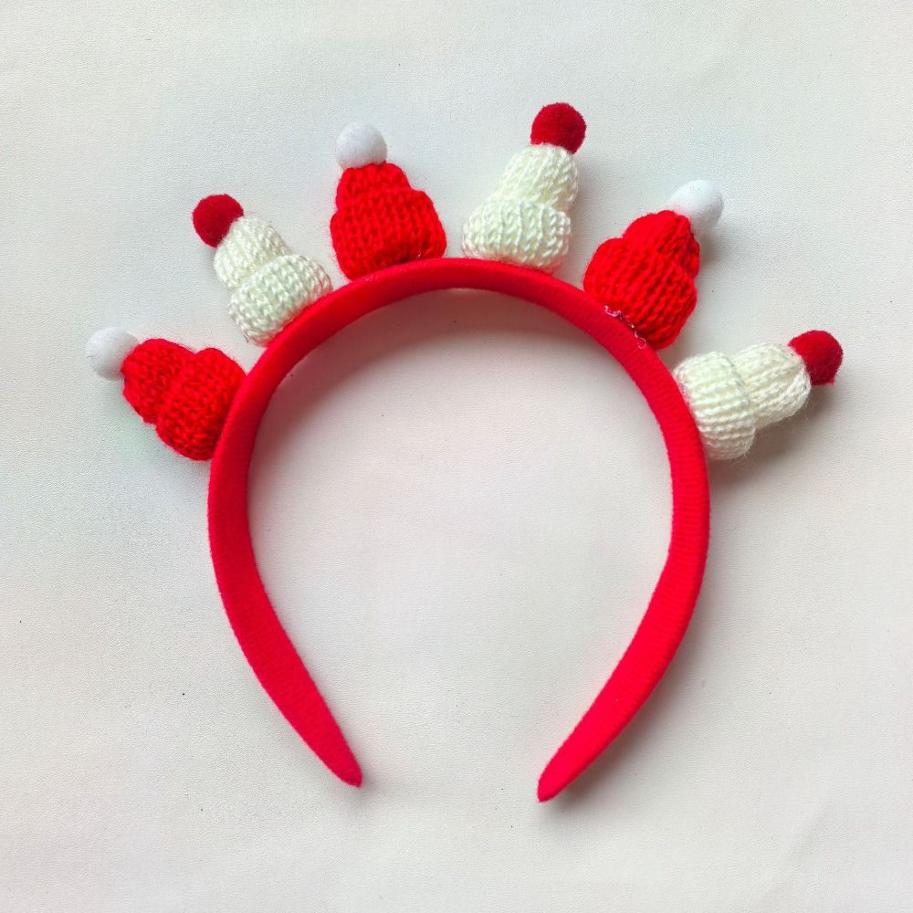 Xmas Christmas Hairband Woolen Merry Christmas Hair Hoop Cute Christmas Hat Headband Holiday Decor