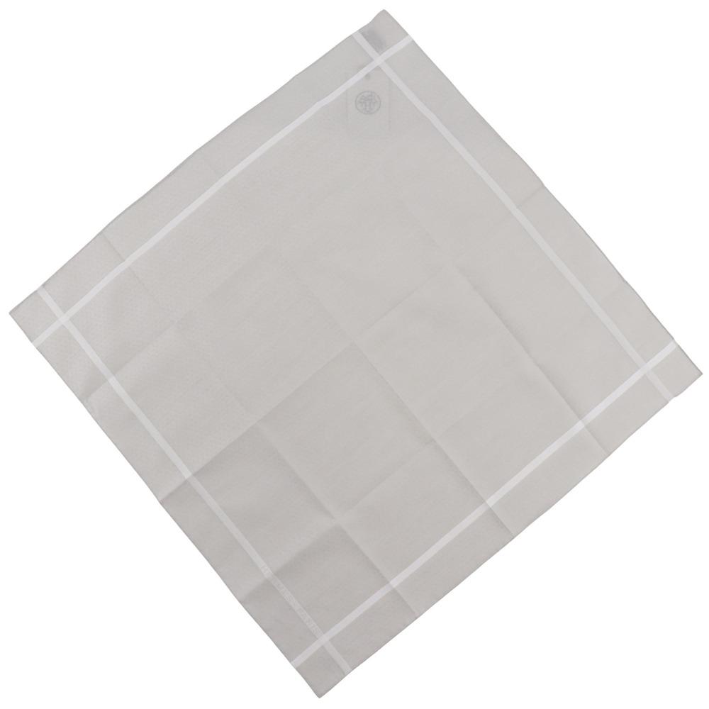 HERMES Jacquard H handkerchief Handkerchief 2 pieces set Gray / light blue cotton mens Used