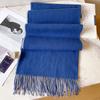 100 Pure Wool Double-sided Scarf Men's Winter Blue High-end Shawl New