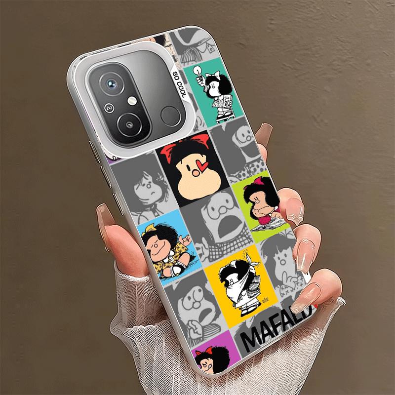 Mafalda Cartoon Cute Soft Phone Case for Xiaomi Redmi 15C 15 14C 13C 12C Poco X5 X6 X7 Pro X3 F8 F7 Ultra M8 13 12 Cover Back Sh