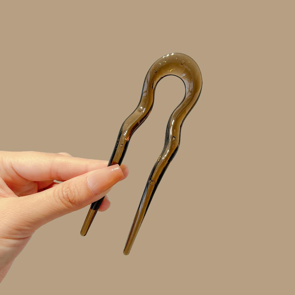 Элегантная акриловая заколка для волос U-образной формы для женского пучка - Новый китайский стиль