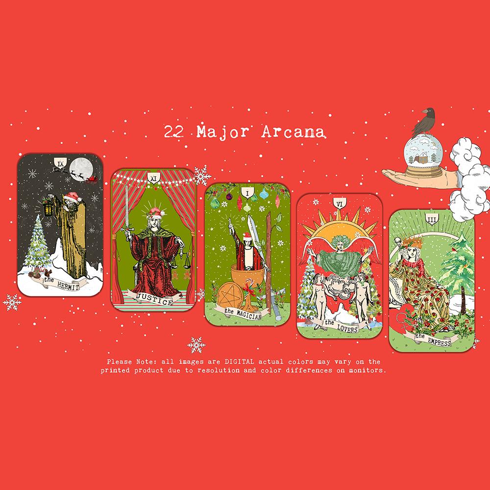 12*7cm Pixie's Whisper Tarot Deck Christmas Edition Limited Release, 78 Tarot Cards with 10+ Different Types of Card Back