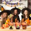 12pcs Halloween Cupcake Toppers Spider Pumpkin Horror Bloody Handprint Footprint Cupcake Liners Halloween Party Cake Decoration