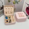 Mini Jewelry Storage Box Bridesmaid Gift Ideas Travel Jewelry Case Initial Letter with Name Birthday Party Box Mother's Day Gift