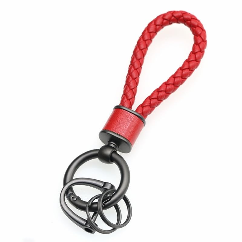 Брелок Rockyu, мужской, женский, плетеный кожаный, кольцо для ключей автомобиля, простой, стильный, легкий, прочный, подарок,