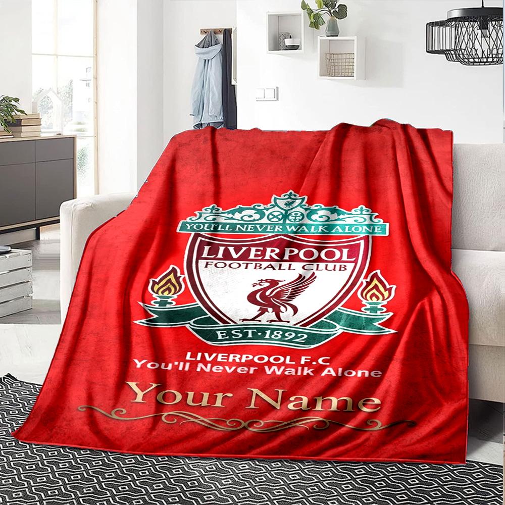 Liverpool Personalized Name Blanket Gift Personalized Blanket Durable Comfort Throw For Picnics Livingroom Living Room Sofa All-Season Use