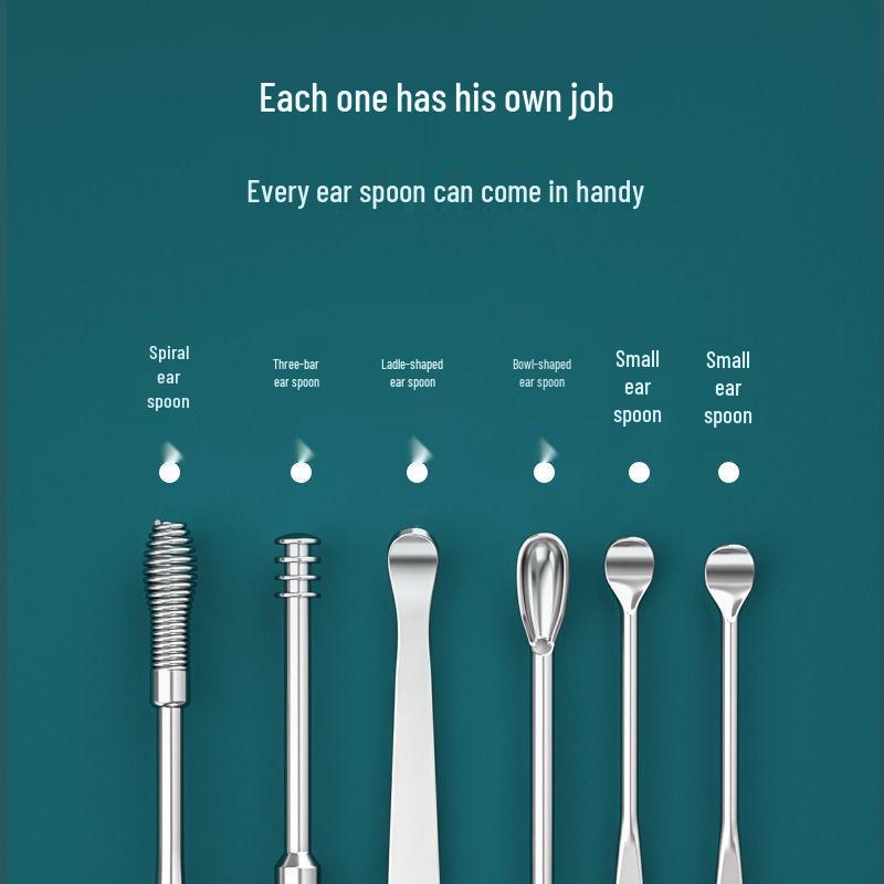 Набор инструментов для чистки ушей из нержавеющей стали для взрослых