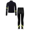 Kids Figure Skating Jacket Set Stand Collar Long Sleeve Printed with Leggings for Workout