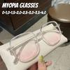Women'S Oversized Gradual Pink Myopia Glasses Ladies Fashion Trendy Style Blusher Eyewear Unisex Vintage Square Frame Eyeglasses