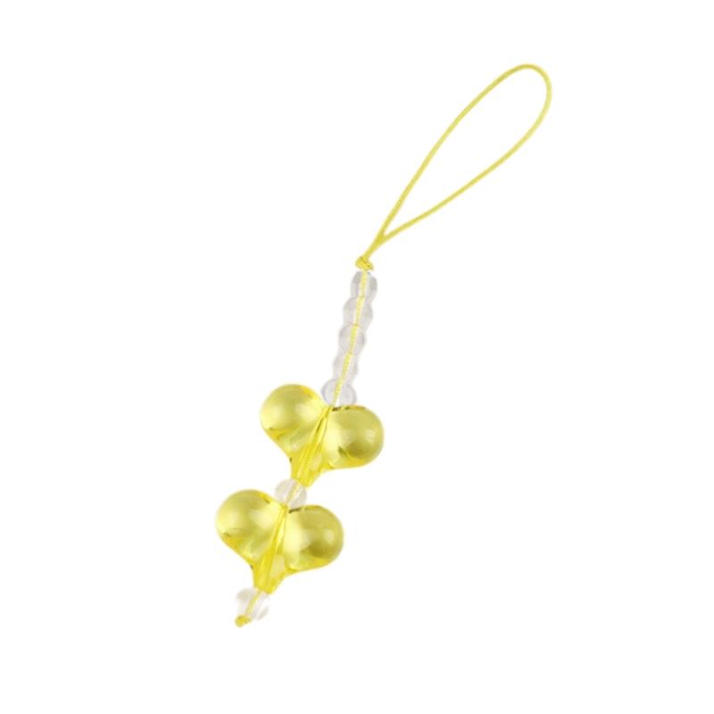 Delicate Heart Phone Charm Colorful Handmade Heart Phone Strap Acrylic Material Heart Phone Jewelry Gift for Women Girls