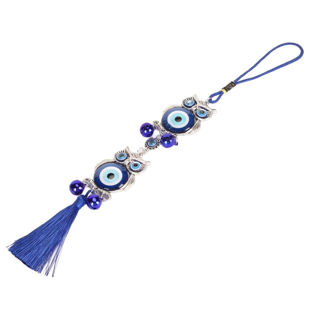 Украшение в виде совы с голубым глазом, амулет на удачу, привлечение богатства, украшение для автомобильного зеркала, подвесное украшение для офиса