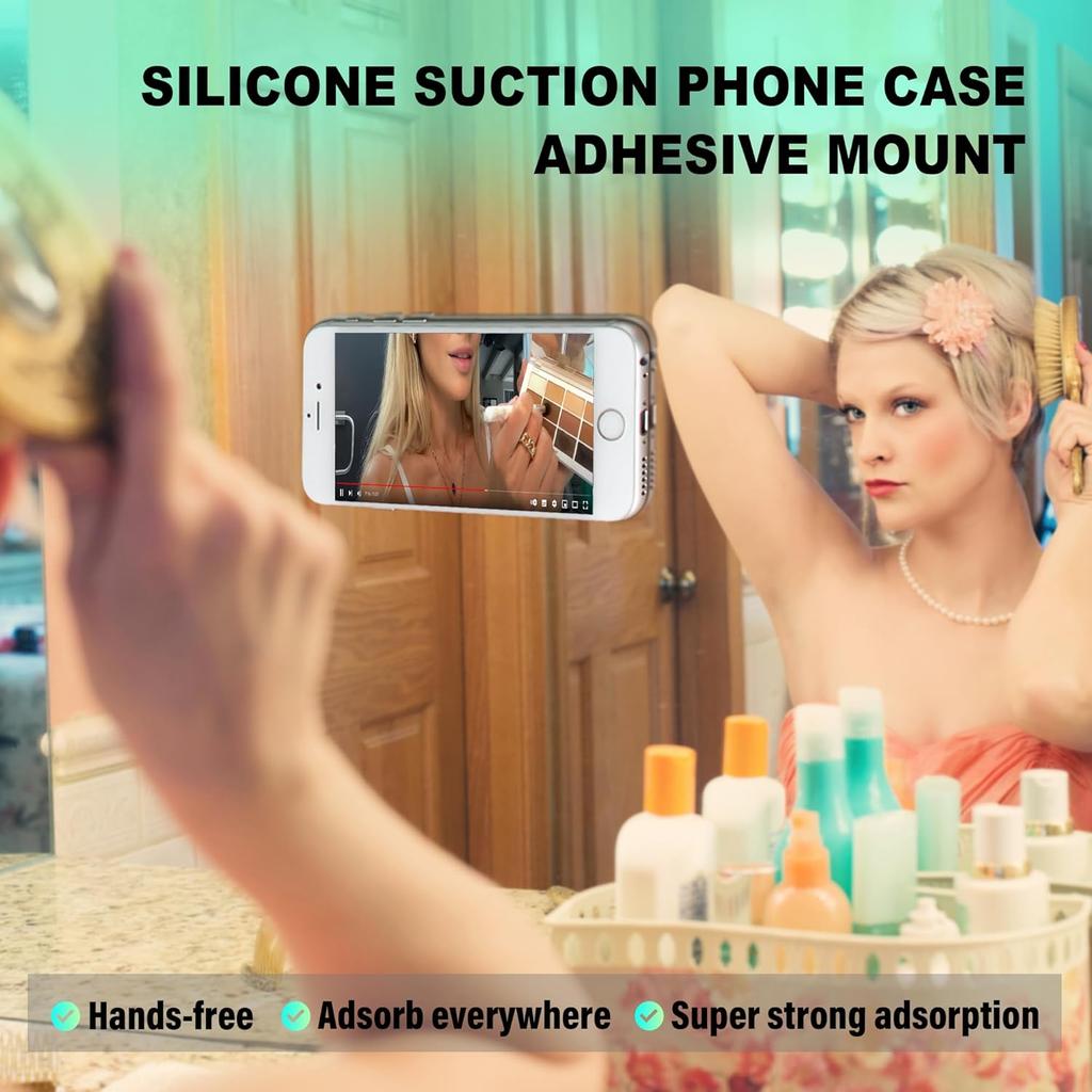 Silicone mobile phone suction cup holder 24 suction cup sticker holder single-sided square black.