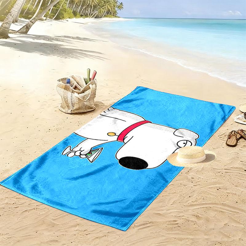 Brian Print Beach Towel, Large Soft Quick Dry Towel for Beach Camping Swimming