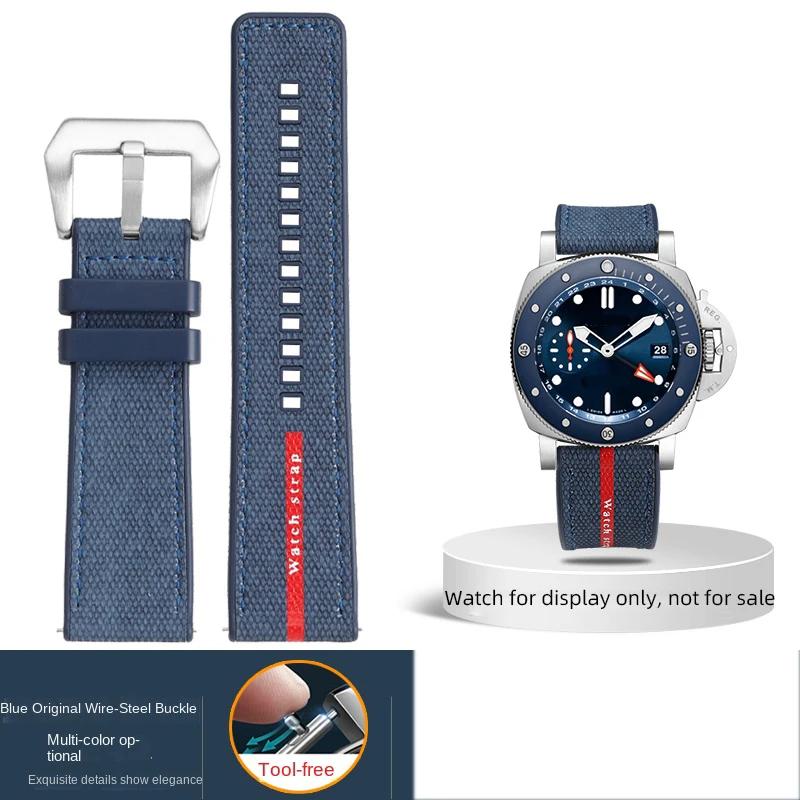Для Panerai SUBMERSIBLE ремешок Luna Rossa PAM1466 PAM1391 PAM1565 Браслет Каучуковый ремешок 22 мм 26 мм Мужской 24 мм Ремешок для часов Водонепроницаемый