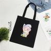 Cartoon Canvas Bag Women's Shoulder New Student Literary Printed Cloth Bag Handbag Simple Large-capacity Shopping Bag