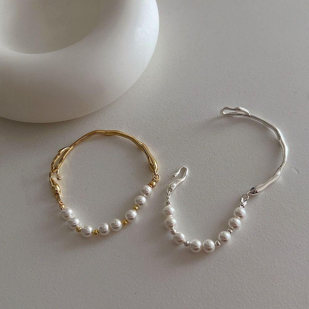 Metal Girl Gift Temperament Baroque Women Bracelet Korean Style Jewelry Pearls Bracelet Copper