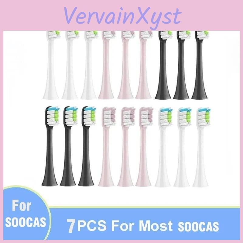 Xiaomi X3 For X5 Soocas X3u X1 V1 V2 Soocare Head Bristle Replacement Nozzles With Antidust Cap Sonic Electric Toothbrush Heads
