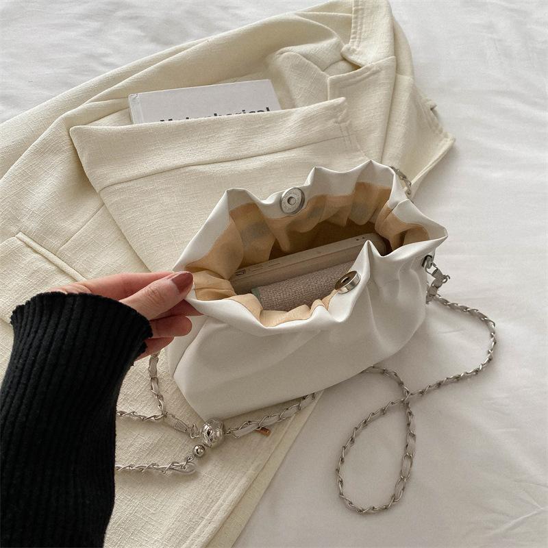 Niche Texture Handbag For Women New Versatile Chain Single Shoulder Crossbody Bag Fashionable High-end Pleats Cloud Pack